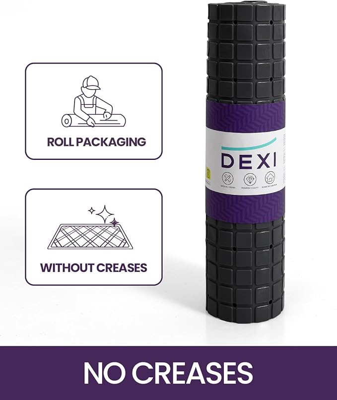 DEXI Bathtub Mat Non Slip, Extra Long 39x16, Suction Cups, Drain Holes, Machine Washable for Tub Shower Floor, Black