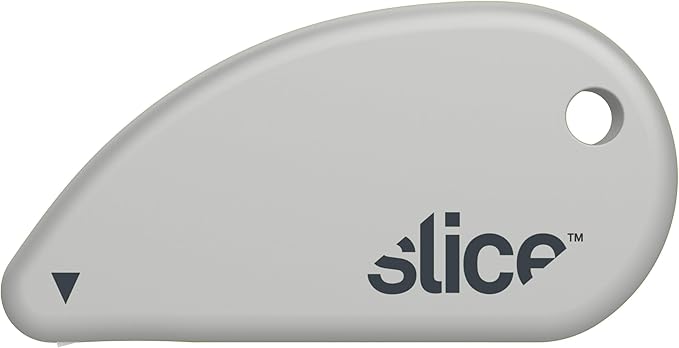 Slice Micro Safety Cutter | Safe Ceramic Box Cutter Lasting 11x Longer than Metal | Keychain Box Opener | 1 Pack | Earth White
