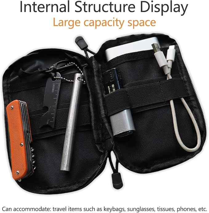 Tactical Molle Pouch – Compact EDC Utility Gear Pouch, Water-Resistant & Abrasion-Resistant 800D Nylon Belt Bag, Military Carry Accessory for Phone, Tools, and Essentials