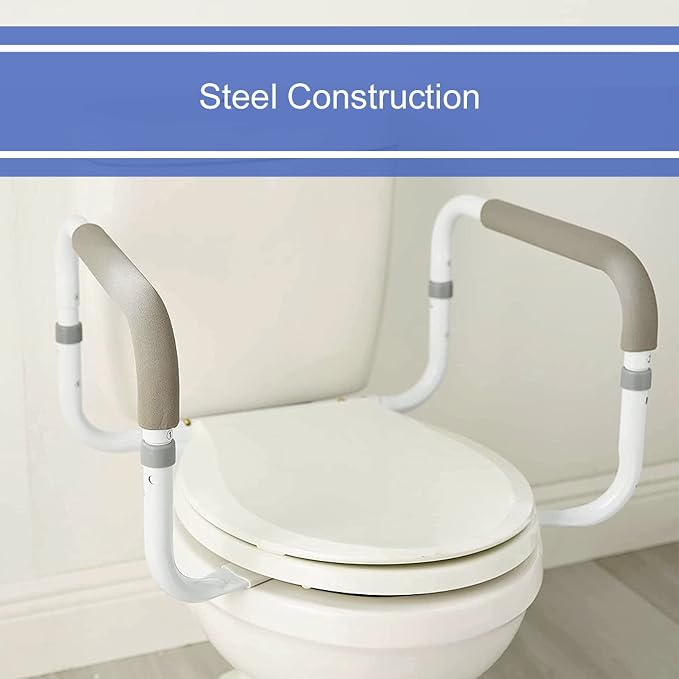 McKesson White Steel Toilet Safety Rail, up to 300 lbs, 2 Count