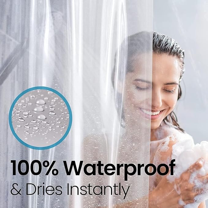 LiBa Waterproof Plastic Shower Curtain - Bathroom Shower Curtain Premium PEVA Non-Toxic with Rust Proof Grommets Frosted 8G Bathroom Accessories 36x72 - Frosted