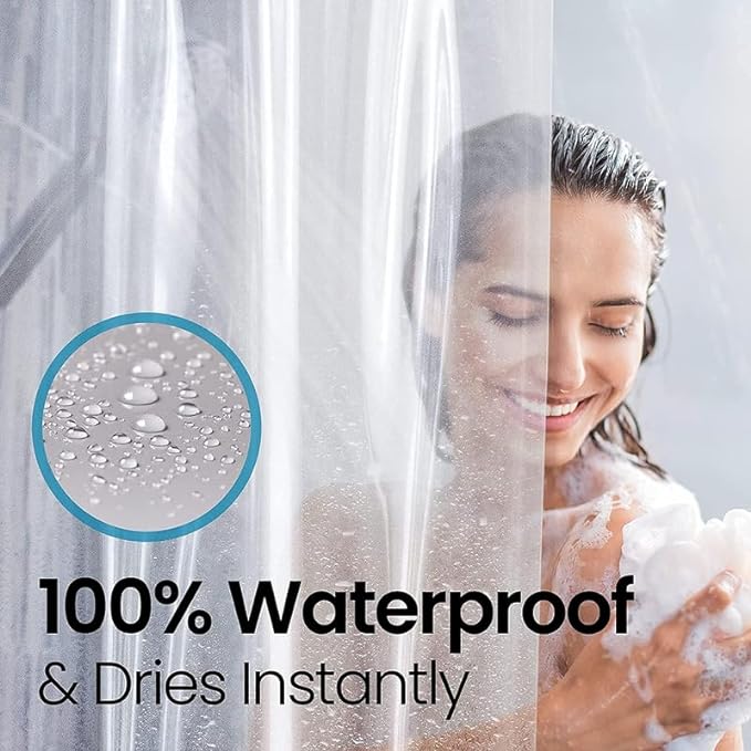 LiBa Waterproof Plastic Shower Curtain - Bathroom Shower Curtain Premium PEVA Non-Toxic with Rust Proof Grommets Frosted 8G Heavy Duty Bathroom Accessories 72x84 - Frosted