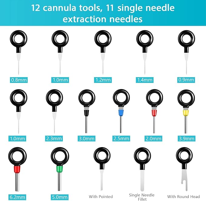 Terminal Removal Tool Kit 44 Pcs Depinning Tool Electrical Connector Pin Removal Tool Kit Pin Extractor Tool Set Wire Terminal Release Tool for Automotive Car Household Devices