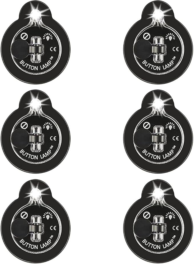 Panther Vision Button LAMP Adhesive LEDs Light Package - Lightweight, Ultra Small, Ultra Bright LED Utility Lights (6 Pack)
