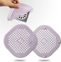 2 Pack Drain Hair Catcher Silicone Drain Cover Hair Stopper with Suction Cup for Shower Kitchen Bathroom Light Purple