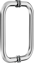 Shower Door Handle, 8 Inch Hole Centers (CTC), 304 Stainless Steel Back-to-Back Glass Door Pull Replacement Hardware for Frameless Sliding Bathroom Doors, Heavy Duty Tubular Grip, Chrome Silver