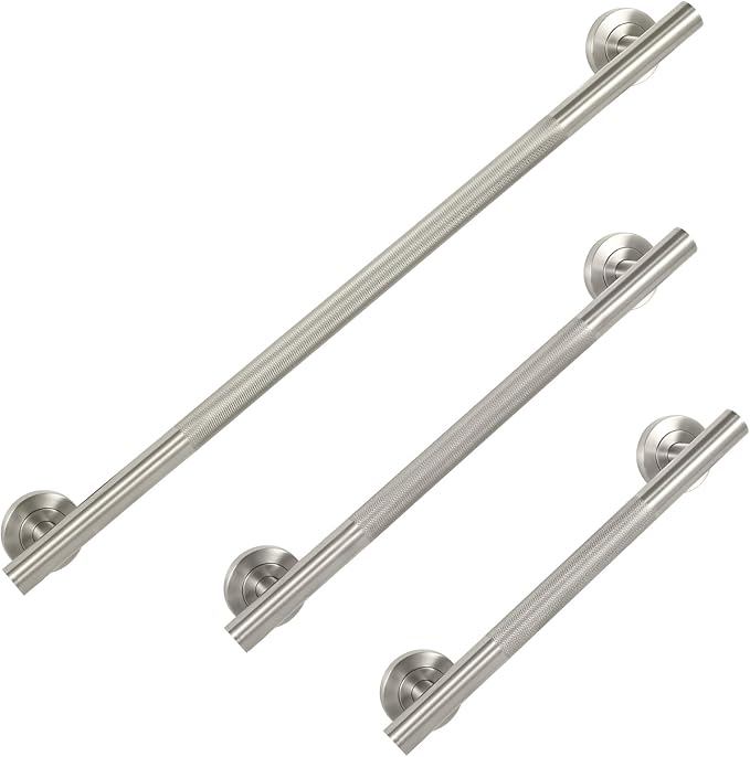 Lava Odoro Shower Grab Bars, 3 Pack Stainless Steel Bathroom Safety Grab Bar 36" 24" 18", Upgrade Anti-Slip Knurling Shower Grab for Bathtub, Shower Handles for Elderly and Handicap, ADA Compliant