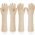 DABOGOSA Mamison 2 Pairs Reusable Waterproof Household Dishwashing Cleaning Rubber Gloves, Non-Slip Kitchen Glove (Ivory, Large (Pack of 2))