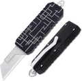 A37 Auto Retractable Box Cutters Utility Knife, Heavy Duty Cardboard Cutter EDC Pocket Knives, 10pcs Replaceable Blade with Pocket Clip, Glass Breaker (Black)