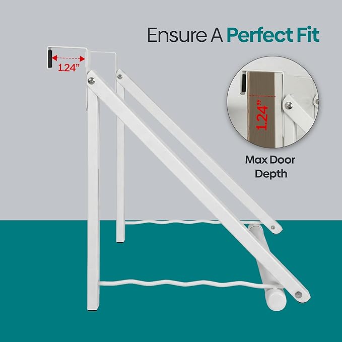 HOLDN’ STORAGE Over The Door Hanger Foldable - Over The Door Rack for Hanging Towels, Coats & Clothes - Over The Door Hanger Hooks for Bedroom, Washroom and Office.