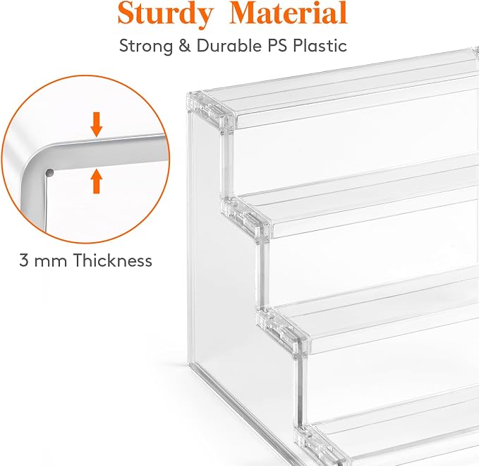 Lifewit Perfume Organizer, Bedroom Decor, Cologne Cupcake Stand, Tool-Free Assembly, Makeup Display Shelf for Vanity Bathroom Counter Storage, Clear, 23 cm/9", 2 Pcs