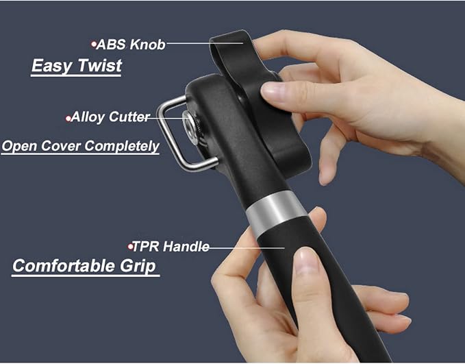 2025 New Professional Manual Can Opener, Can Openers for Seniors, Handheld Can Opener Smooth Edge, Hanging Portable Healthy Essential Kitchen Tool, Durable Classic Single Handle