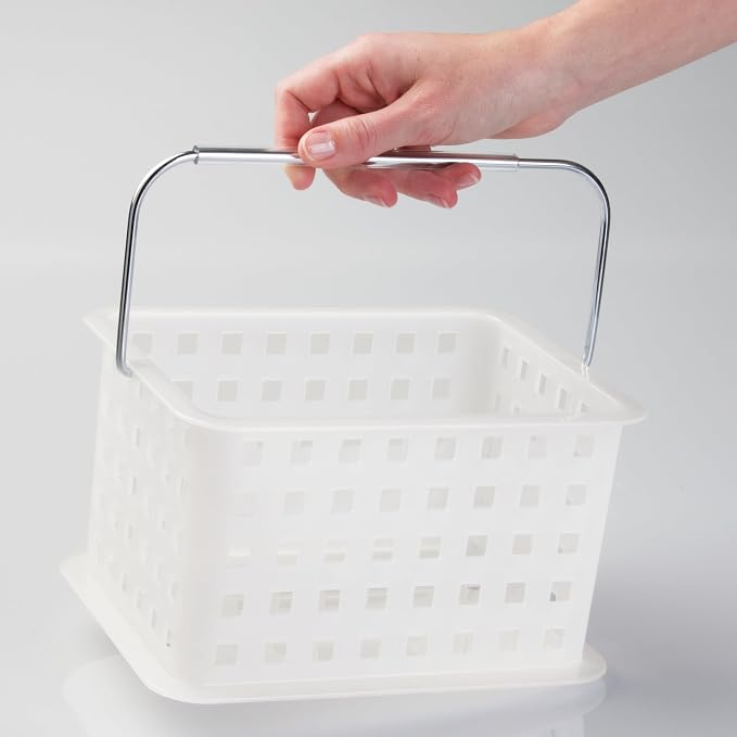 iDesign Portable Shower Caddy Basket for College Dorm or Bathroom, Set of 3, Frost, Made in USA