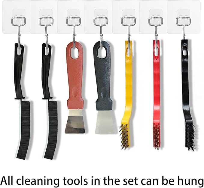 7 Pcs Multi-Purpose Crevice Cleaning Brush Tool for Stubborn Kitchen Grease Stains, Bathroom Crevices, Window Gutters, Tiles and Faucets