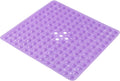 Anti-Slip Bathtub Shower mat, 21×21（ 53×53cm） inch Soft Oversized Machine Washable Non-Slip Bathtub mat with Drainage Holes, Bathroom Floor Suction Cup.（1- Clear Purple）