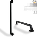 Shower Grab Bar, 2 Pack 32 Inch Black Bathroom Grab Bar, 1.25" Diameter Stainless Steel Grab Bars for Bathtubs and Showers, Handicap Shower Grab Bar for Seniors Elderly