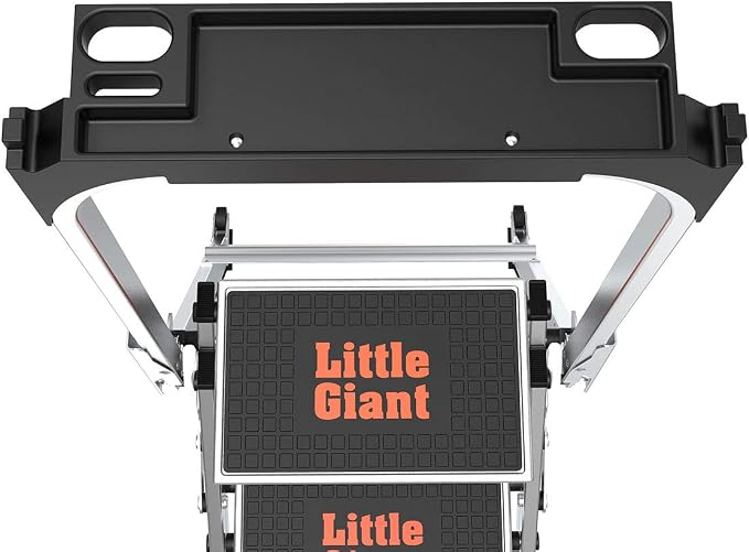 Little Giant Ladder Systems 10310BA Safety Step Stepladder with Handrail, 3-Step