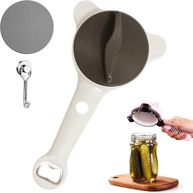 2026 New 4-in-1 Jar Opener, Adjustable Jar Opener for Seniors (Brown)