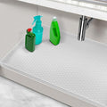 Under The Sink Mat Waterproof, Under Kitchen Sink Mat and Protector for 34" x 22" Cabinets, Under Sink Tray Organizer, Shelf Liner Cabinet Liner for Bathroom, Kitchen and Dining Room, Light Gray