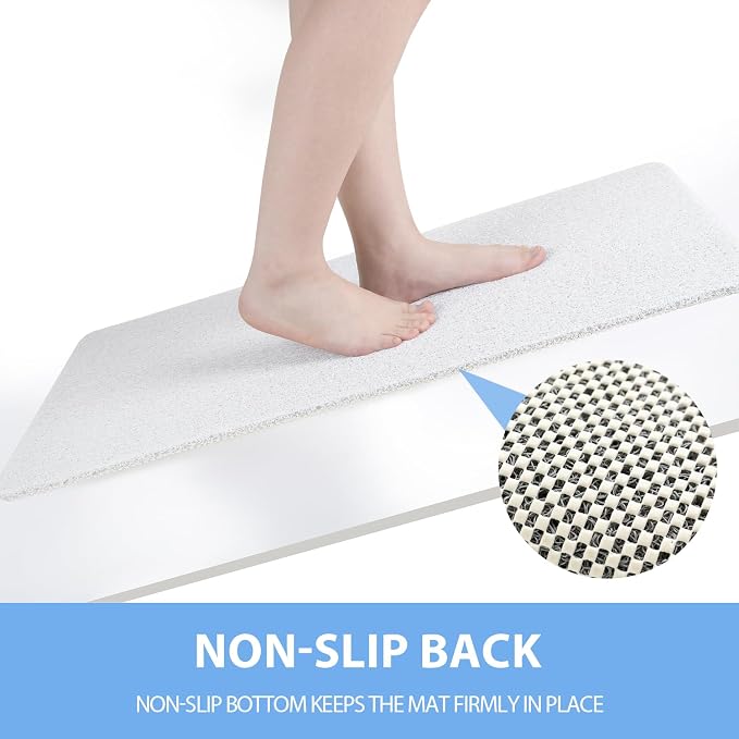 Hargiis Non-Slip Bathtub Mat, Anti Slip Shower Mat, Fast Drying Bathtub Mats, Foot Scrubber Mat, Anti Slip Mat for Tub, Floor, Bathroom, Kitchen, Home, Hotel (White 40"×16")