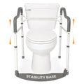 Stander Wonder Toilet Safety Rails for Seniors, Adjustable Detachable Toilet Frame with Padded Handles for Elderly Adults, Foldable Handicap Support Rail with Footrest, Fits Any Toilets