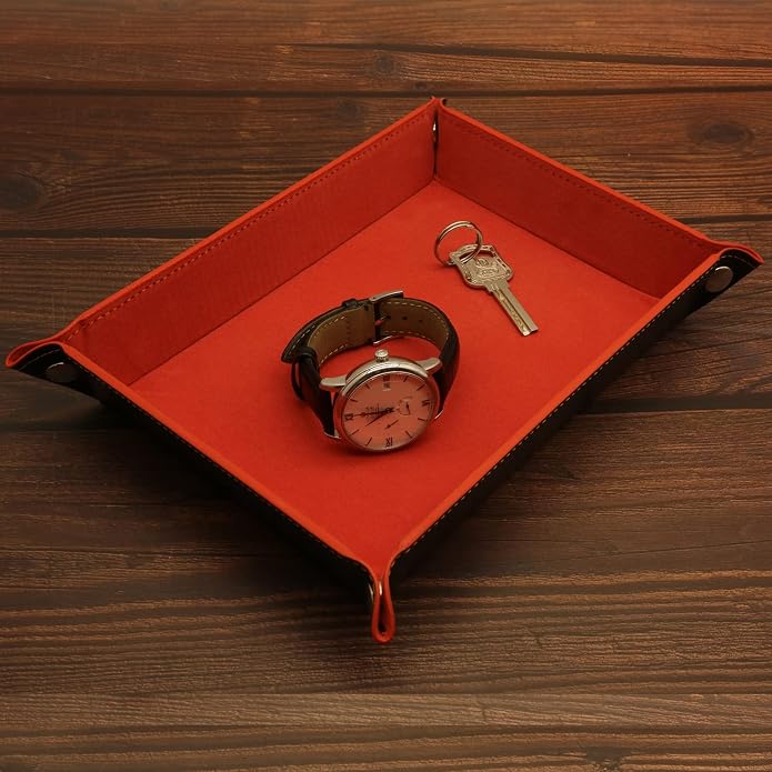 Valet Organizer - Catchall Tray for Jewelry, Wallets, Watches, Keys, Coins, Phones, Glasses - Perfect for Nightstand, Desk, Entryway