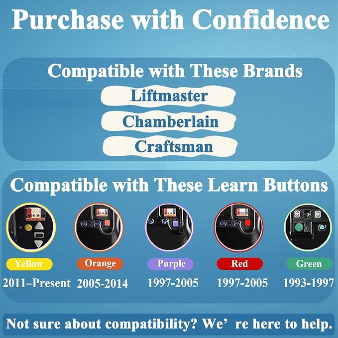3 for LiftMaster Chamberlain Craftsman Garage Door Opener Remote Replacement 893LM 893Max 891LM 971LM 973LM 371LM 373LM Garage Door Opener Keychain Mini Sliding Cover Remote