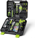 Cordless Drill Tool Set: 12V Power Drill Tool Kit with Battery & Charger, Portable Household Basic Drills Case for Men & Women, Homeowner, Diyer, Handyman, Electric Drill Set 142 Piece, Green