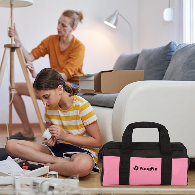 Pink Tool Set, 215 Pcs Home Repairing Tools Kit For Girls & Women With Portable Bags, Includes All Essential for Household, Garage, Office and College Dormitory Use, Pink & Black