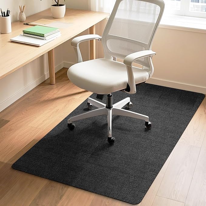 Office Chair Mat for Hardwood and Tile Floor, 55" x 35" Computer Chair Mat, Non-Slip Floor Protector, Under Desk Mat for Rolling Chair, Black
