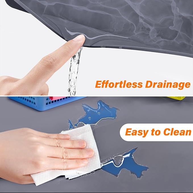 FLATO Waterproof Under Sink Mat 40" x 22" Shelf Liner for Kitchen and Bathroom, Cabinet Protector, Organizers and Storage, Flexible Silicone Drip Tray