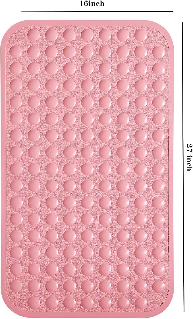 Yanzifly Bathtub Mat Non Slip Bath Mat for Tub Silicone Soft Bath Tub Mat Non Slip Shower Mats, Suction Cups Bath Tub Anti Slip Matt for Family Use, Machine Washable - Pink
