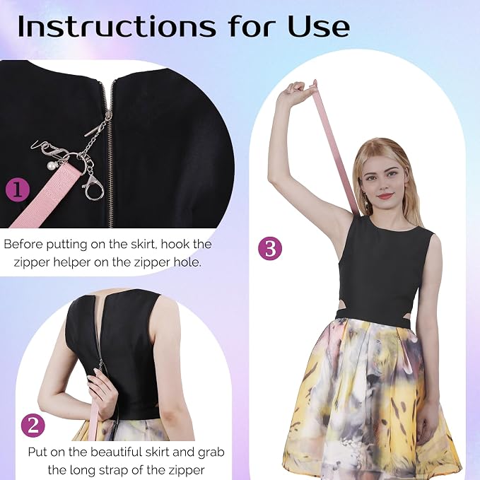 Zipper Helper Pull for Dresses and Bracelet Helper Tool Set, Zipper Puller Helper for Elderly, Women or Traveler, Dress Zipper Pull Helper, Easy to Use