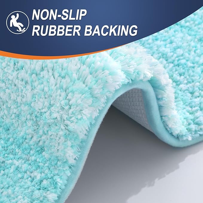 OLANLY Bathroom Runner Rugs Mat 59x20, Extra Soft Absorbent Microfiber Bath Rugs, Rubber Backing, Quick Dry, Washable Long Bath Mats for Bathroom Floor, Tub and Shower, Home Decor Accessories, Teal