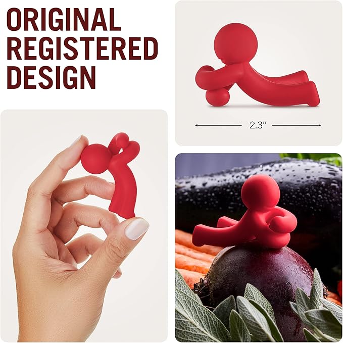 Hug Doug Spoon Saver | Spoon Holder and Lid Lifter Stopping The Spoon from Falling in | Silicone Spoon Rest | Stove Spoon Holder | Cool Kitchen Gadgets & Cute Kitchen Accessories | by Monkey Business