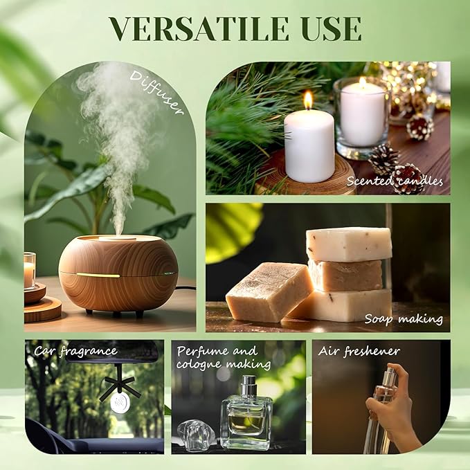 Spring Fragrance Oils Set, Essential Oils for Diffuser for Home, Candle Sopa Making - Enchanted Forest, Willow and Ivy, Clover and Aloe, Fresh Bamboo, Scented Oil Gift Set