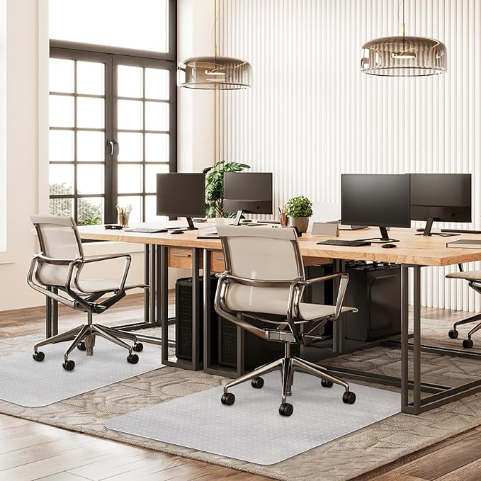 Chair Mat for Carpeted Floor,48''×36'' PVC Carpet Protector for Low Pile Carpets Heavy Duty Effective Grip Anti-Slip,Won't Crack,Easy to Clean for Office and Home