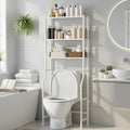 3-Tier Over The Toilet Storage, Freestanding Metal Bathroom Shelves, Space Saver Above The Over Toilet Storage Shelf for Bathroom (White)