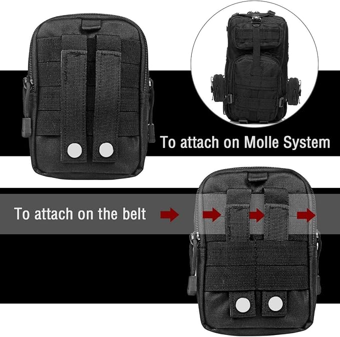 Tactical Molle Pouch EDC Men Belt Waist Bag Compact Outdoor Multipurpose Utility Gadget with Cell Phone Holster Holder