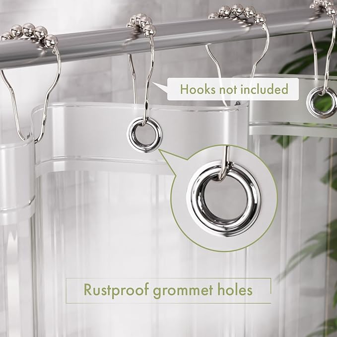 AmazerBath Long Shower Curtain Liner with 3 Magnets, 72x90 Clear Shower Curtain Liner Tall, Waterproof Plastic Shower Liner, Lightweight PEVA Shower Curtain with 12 Rustproof Metal Grommets