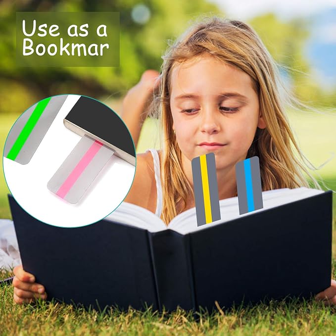 Guided Reading Strips/Colored Overlay/Highlight Strips/Highlighter/Bookmark/Assorted Colors Help with Dyslexia for Children and Teacher Supply Assistant (8 Pack)
