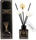Black Glass Bottle Scent Diffuser, 1.7 oz Reed Diffuser with Sticks, Home Fragrance for Bookshelf, Bedroom Vanity, Office Desk & Bathroom Decor, Air Freshener for Aesthetic Room Decor (Lavender)