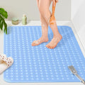 Yolife Extra Large TPE Shower Mat, 47.2" L x 31.5" W Anti Slip Bath Mat with Drain Holes and Suction Cups, Large Size Mat More Suitable for Shower Stall, No Odor, Heavy Mat