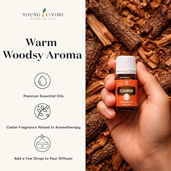 Young Living Cedarwood Essential Oil | 15 ml | Warm Woodsy Aroma for Diffusers, Massage & Aromatherapy | Atlas Cedarwood Oil | Seed to Seal Quality Botanical Oil