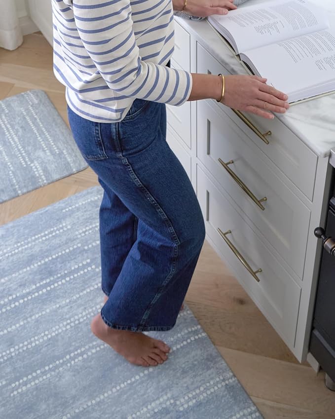 House of Noa Nama Standing Mat – Anti-Fatigue Kitchen Mats for Floor, Cushioned & Non-Slip Kitchen Comfort Mat for Standing, Thick Foam Anti-Fatigue Mat for Kitchen & Workspaces, Aspen Dusk 22" x 72"