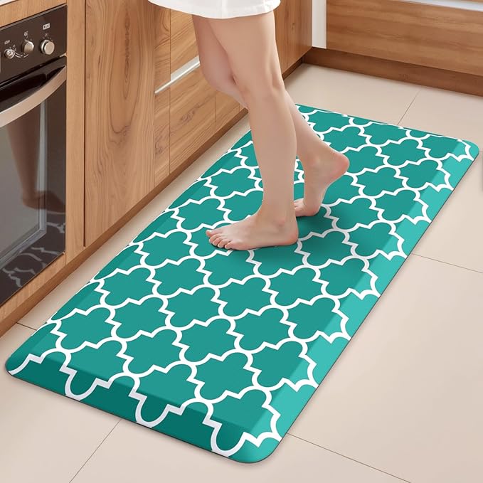 WISELIFE Anti Fatigue Floor Mat - 4/5 Inch Thick Kitchen Mat Non Slip Waterproof Heavy Duty Ergonomic Comfort Mat Durable for Home, Office, Sink, Laundry,(20" x 39", Green)