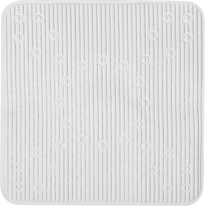 Duck Brand Clorox Cushioned Shower Mat, Non Slip Bathtub Mat with Suction Cups, 21 Inches x 21 Inches, White, 2 Pack