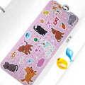 Baby Bath Mat for Tub Non Slip Kids Bathtub Mat Extra Long 40X16 Inch Toddler Bath Tub Shower Mat Anti Slip with Suction Cups & Drain Holes, Machine Washable (Cat Dog)