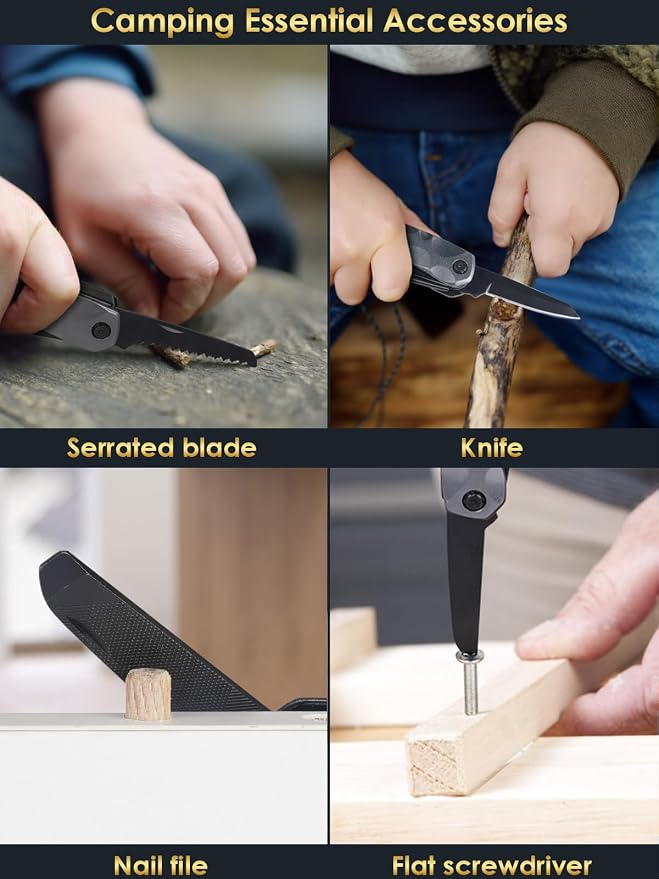 Fathers Day Dad Gifts from Daughter Son Wife, 13 in 1 Hammer Multitool, Cool Camping Accessories Survival Tools, Unique Birthday Present Ideas Gifts for Men, Husband, Grandpa, Step Dad, Him