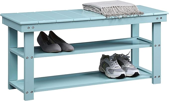 Convenience Concepts Oxford Utility Mudroom Bench, Sea Foam